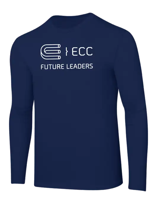Ring Spun Navy 4.5 oz Long Sleeve T-Shirt w/ECC Future Leaders Logo