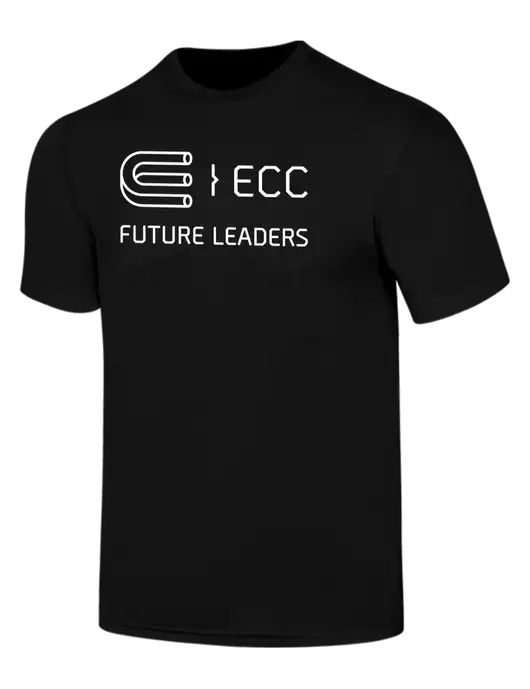 Simply Soft Black 4.5oz  Poly/Combed Ring Spun Cotton T-Shirt w/ECC Future Leaders Logo