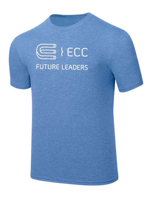 Simply Soft Carolina Blue Frost 4.5oz  Poly/Combed Ring Spun Cotton T-Shirt w/ECC Future Leaders Logo