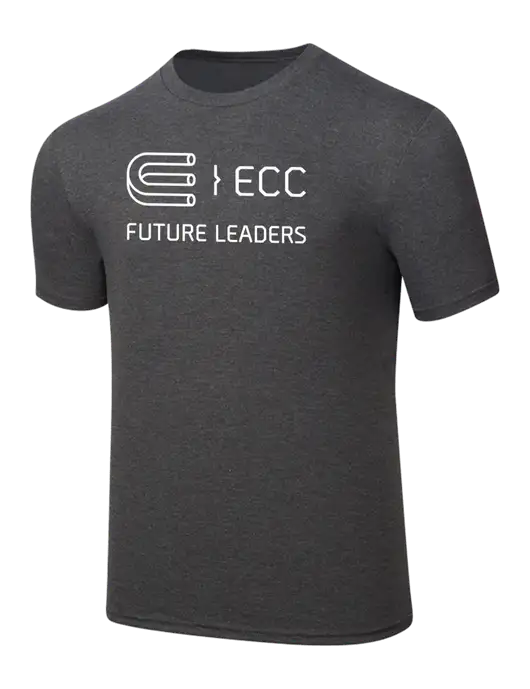 Simply Soft Heathered Charcoal 4.5oz  Poly/Combed Ring Spun Cotton T-Shirt w/ECC Future Leaders Logo
