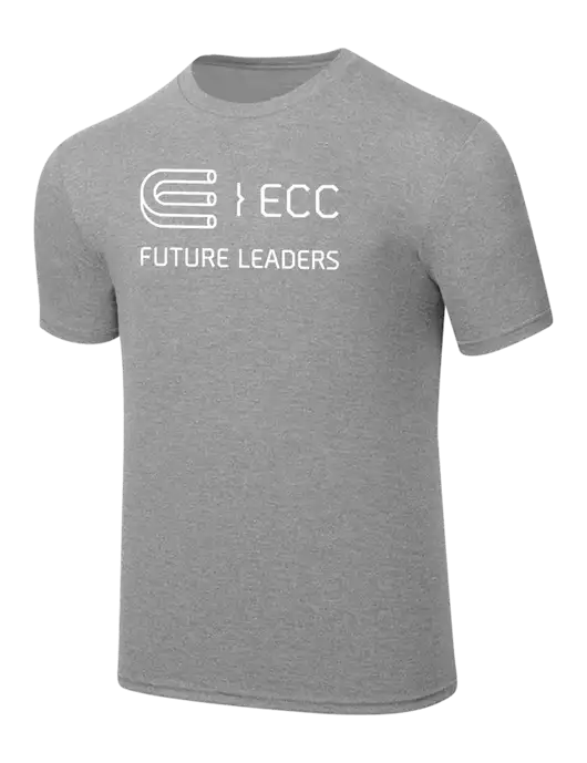 Simply Soft Heathered Light Grey 4.5oz  Poly/Combed Ring Spun Cotton T-Shirt w/ECC Future Leaders Logo