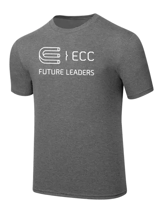 Simply Soft Heathered Medium Grey 4.5oz  Poly/Combed Ring Spun Cotton T-Shirt w/ECC Future Leaders Logo