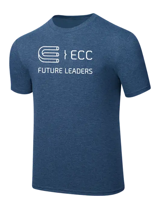 Simply Soft Heathered Navy 4.5oz  Poly/Combed Ring Spun Cotton T-Shirt w/ECC Future Leaders Logo