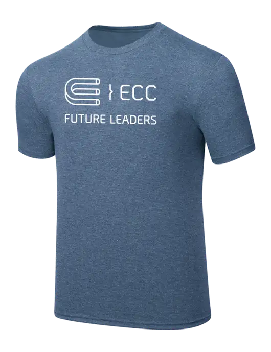 Simply Soft Light Slate Blue Heathered 4.5oz  Poly/Combed Ring Spun Cotton T-Shirt w/ECC Future Leaders Logo