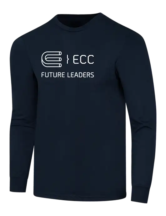 Simply Soft Long Sleeve Navy 4.5 oz, Poly/Combed Ring Spun Cotton T-Shirt w/ECC Future Leaders Logo