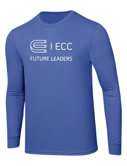 Simply Soft Long Sleeve Royal Frost 4.5 oz, Poly/Combed Ring Spun Cotton T-Shirt w/ECC Future Leaders Logo