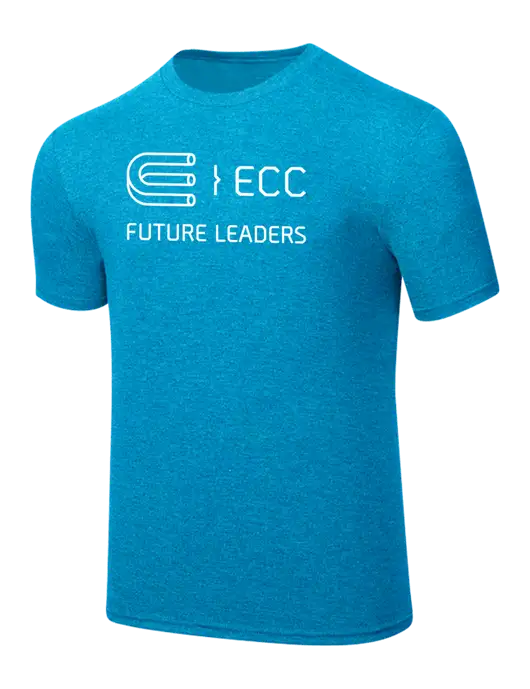 Simply Soft Sapphire Blue Frost 4.5oz  Poly/Combed Ring Spun Cotton T-Shirt w/ECC Future Leaders Logo