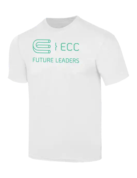 Simply Soft White 4.5oz  Poly/Combed Ring Spun Cotton T-Shirt w/ECC Future Leaders Logo