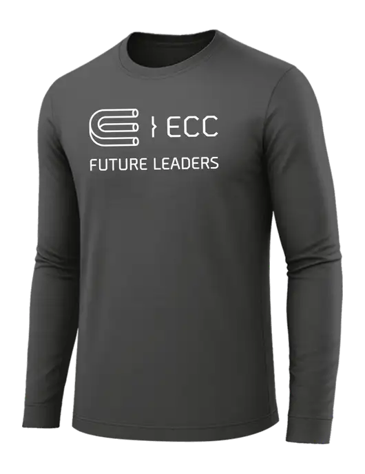Long Sleeve Dark Grey PosiCharge Competitor Tee w/ECC Future Leaders Logo
