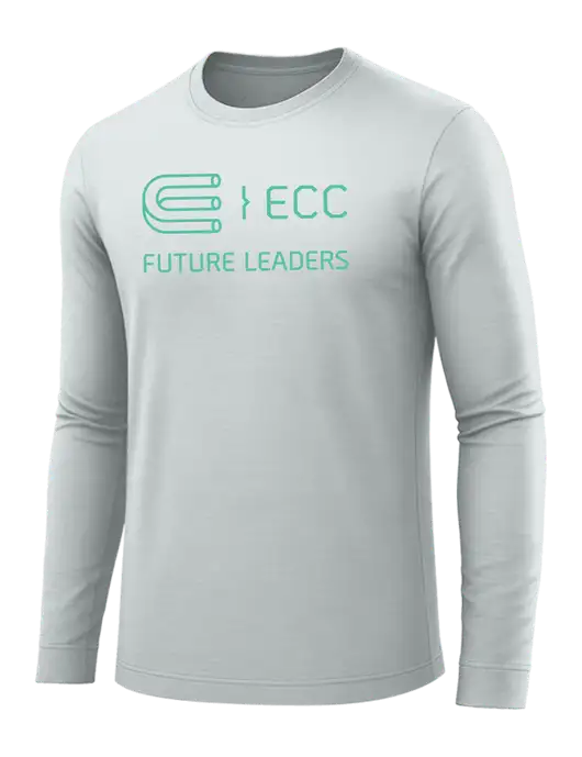Long Sleeve Light Grey PosiCharge Competitor Tee w/ECC Future Leaders Logo