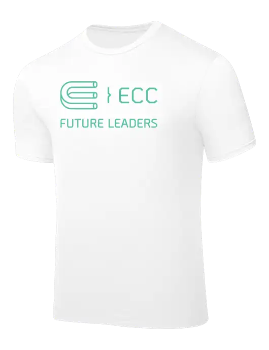 White PosiCharge Competitor Tee w/ECC Future Leaders Logo