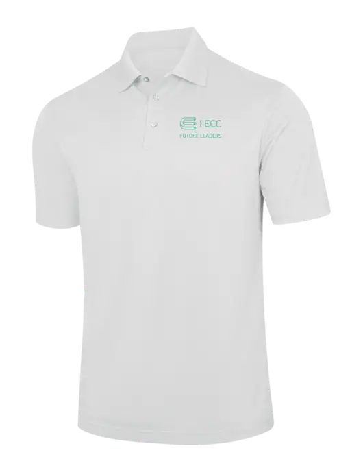 White Performance Fine Jacquard Polo w/ECC Future Leaders Logo