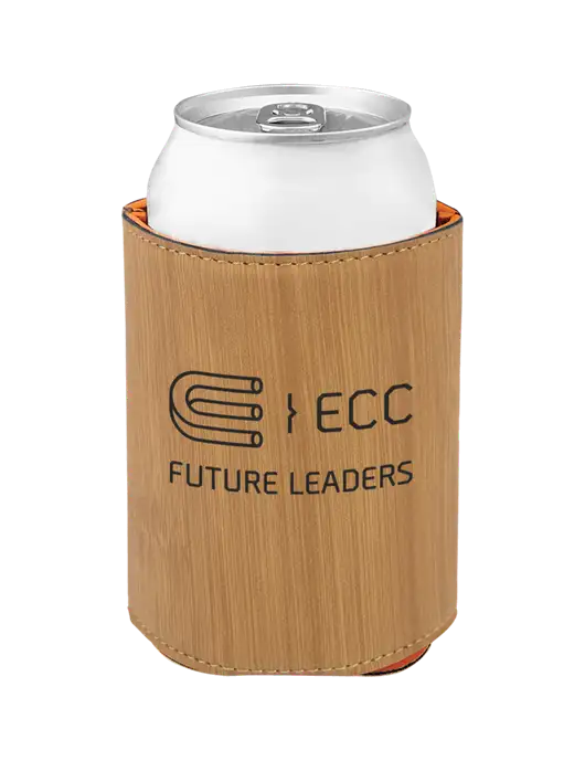 Bamboo Leatherette Beverage Holder w/ECC Future Leaders Logo