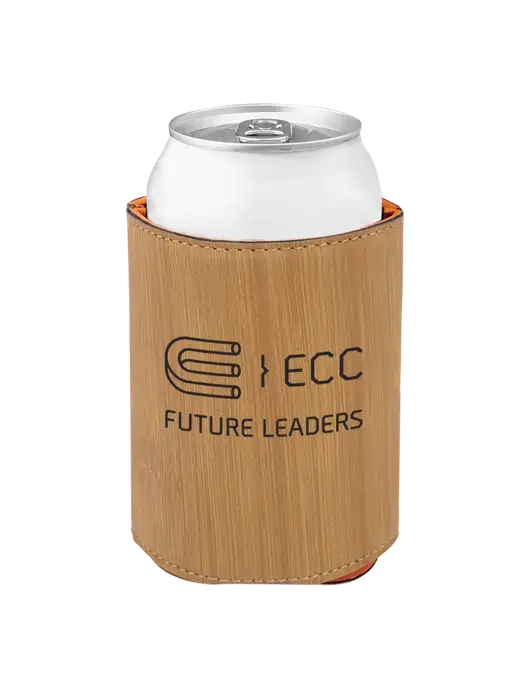 Bamboo Leatherette Beverage Holder w/ECC Future Leaders Logo