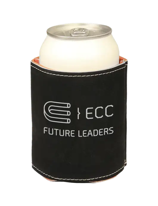 Black Leatherette Beverage Holder w/ECC Future Leaders Logo
