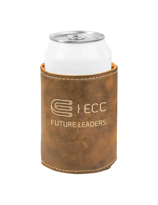 Rustic Leatherette Beverage Holder w/ECC Future Leaders Logo
