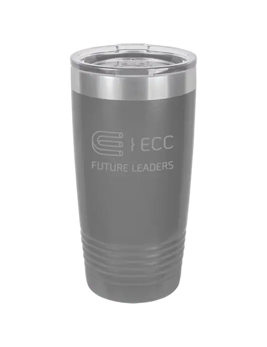 Polar Camel 20 oz Powder Coated Grey Vacuum Insulated Tumbler  w/ECC Future Leaders Logo