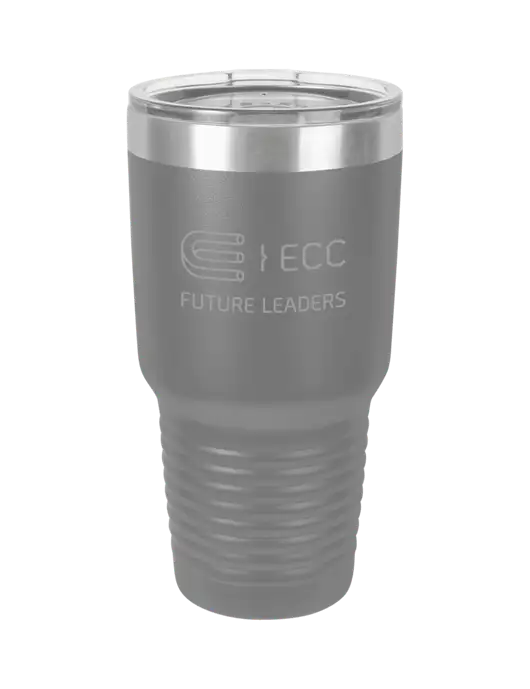 Polar Camel 30 oz Powder Coated Grey Vacuum Insulated Tumbler w/ECC Future Leaders Logo
