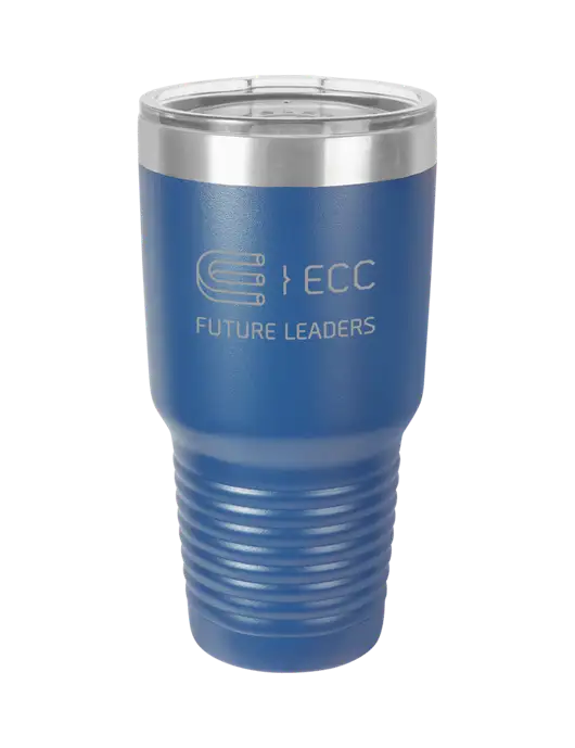 Polar Camel 30 oz Powder Coated Royal Vacuum Insulated Tumbler w/ECC Future Leaders Logo
