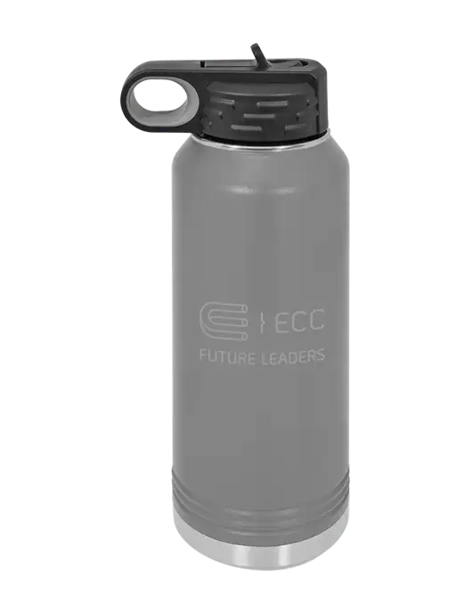 Polar Camel 32 oz Powder Coated Grey Vacuum Insulated Water Bottle w/ECC Future Leaders Logo