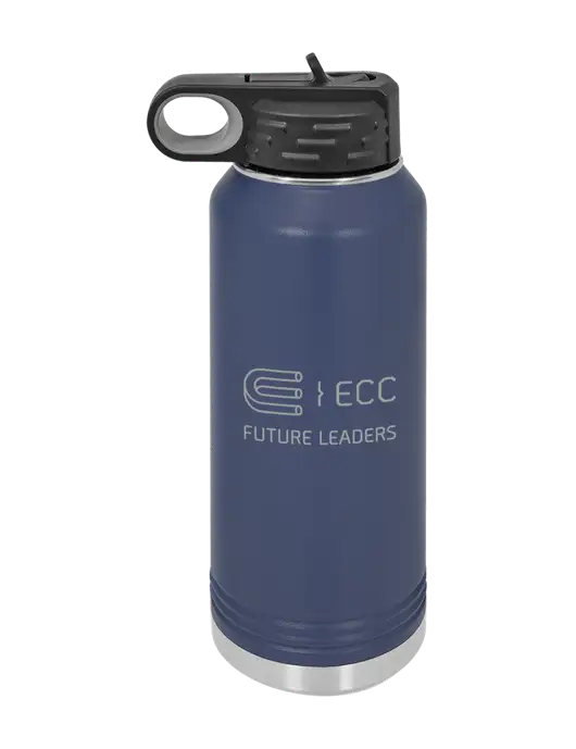 Polar Camel 32 oz Powder Coated Navy Vacuum Insulated Water Bottle w/ECC Future Leaders Logo