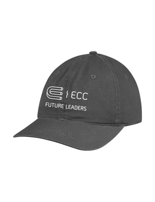 Garment Washed Unstructured Twill Charcoal Cap w/ECC Future Leaders Logo