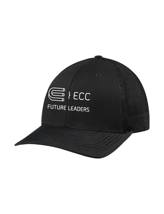 Richardson Adjustable Snapback Original 112 Trucker Cap Black w/Black Mesh w/ECC Future Leaders Logo