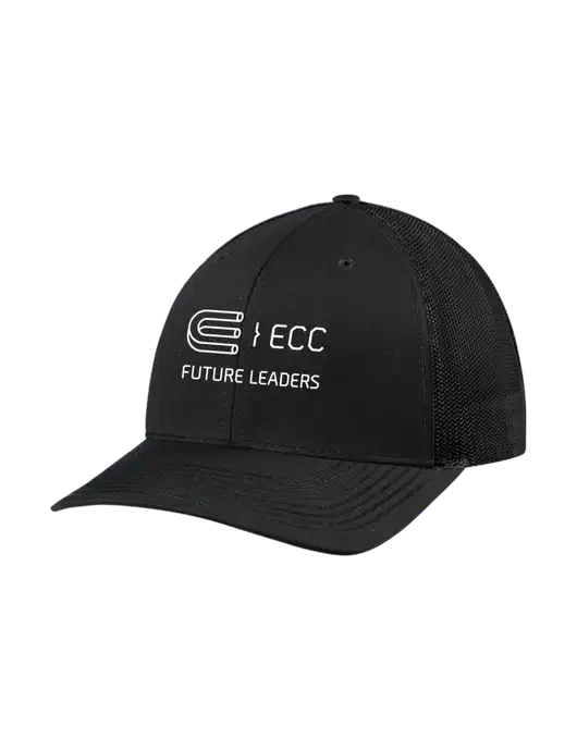 Richardson Adjustable Snapback Original 112 Trucker Cap Black w/Black Mesh w/ECC Future Leaders Logo