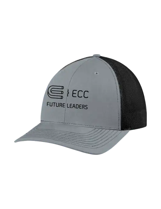 Richardson Adjustable Snapback Original 112 Trucker Cap Heather Grey w/Black Mesh w/ECC Future Leaders Logo