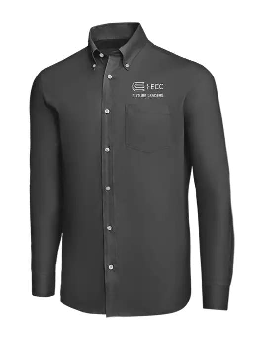 Brooks Brothers Dark Grey Wrinkle-Free Stretch Nailhead Shirt w/ECC Future Leaders Logo