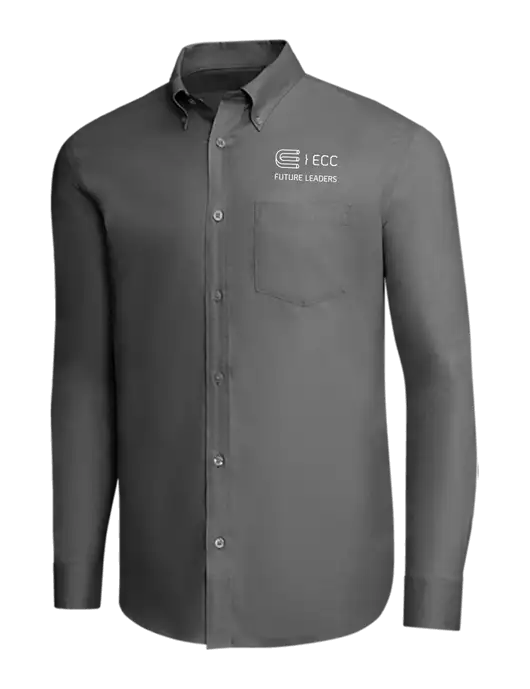 Brooks Brothers Dark Grey Wrinkle-Free Stretch Pinpoint Shirt w/ECC Future Leaders Logo
