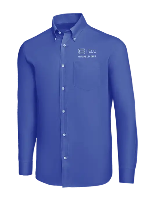 Brooks Brothers Dark Royal Wrinkle-Free Stretch Nailhead Shirt w/ECC Future Leaders Logo