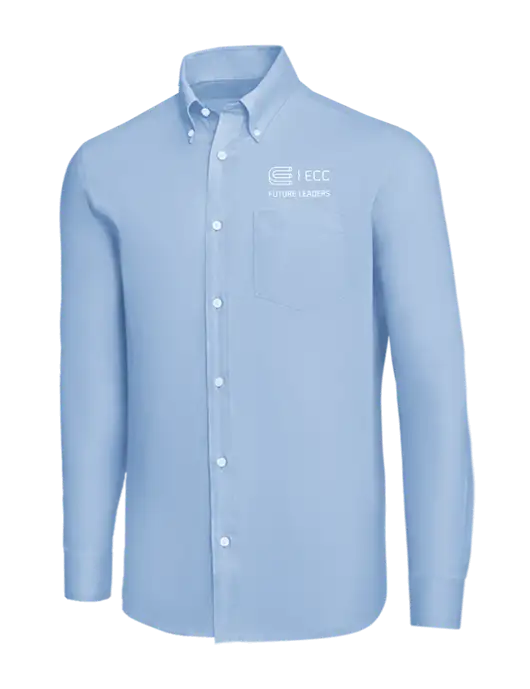 Brooks Brothers Light Blue Wrinkle-Free Stretch Nailhead Shirt w/ECC Future Leaders Logo