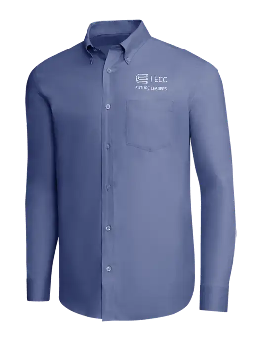 Brooks Brothers Light Navy Wrinkle-Free Stretch Pinpoint Shirt w/ECC Future Leaders Logo