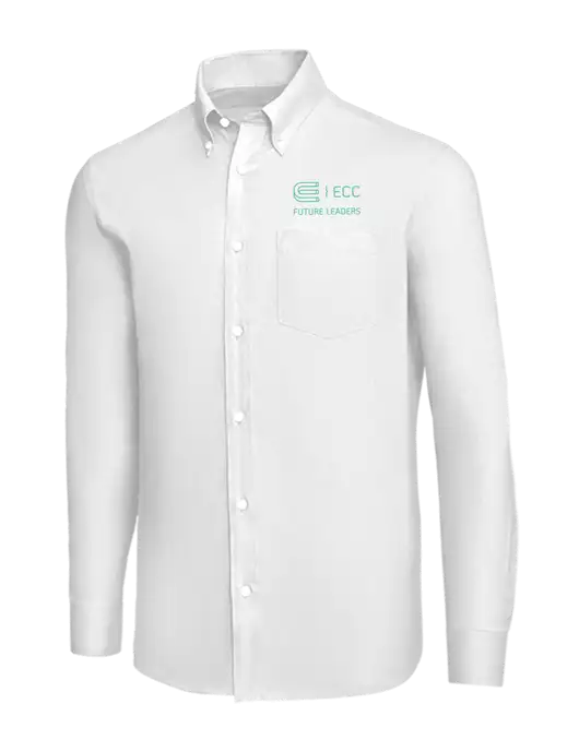 Brooks Brothers White Wrinkle-Free Stretch Nailhead Shirt w/ECC Future Leaders Logo