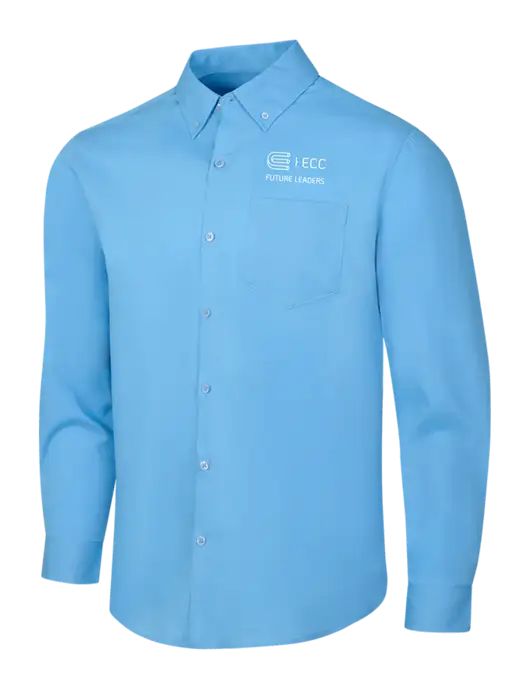 Carolina Blue Long Sleeve Carefree Poplin Shirt w/ECC Future Leaders Logo