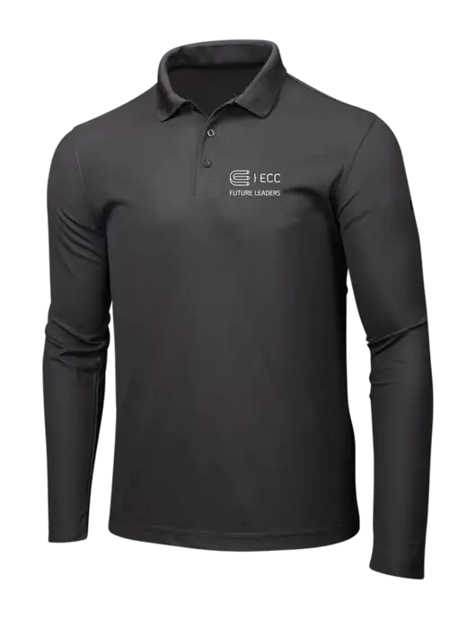 OGIO Charcoal Grey Caliber 2.0 Long Sleeve Polo w/ECC Future Leaders Logo