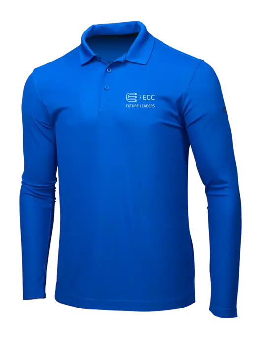 OGIO Royal Blue Caliber 2.0 Long Sleeve Polo w/ECC Future Leaders Logo