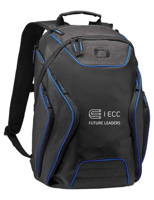 OGIO Royal Blue/Heather Grey Hatch Laptop Backpack
 w/ECC Future Leaders Logo